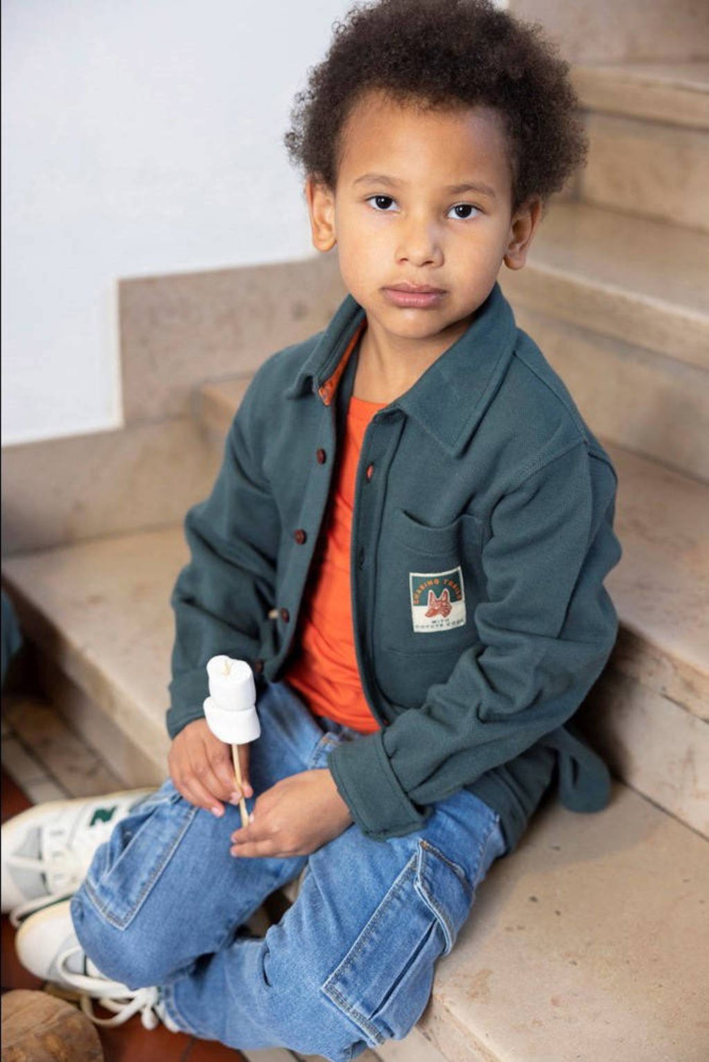 Sturdy cargo denim medium blue denim Chasing trails wehkamp