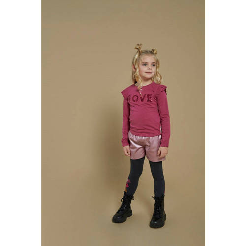 Jubel longsleeve paars met pailletten afbeelding