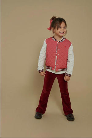 quilted bomber vest roze/wit/donkerrood Queen Of Hearts