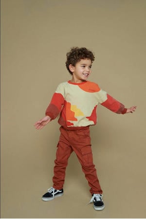 sweater beige/rood/oranje Chasing trails