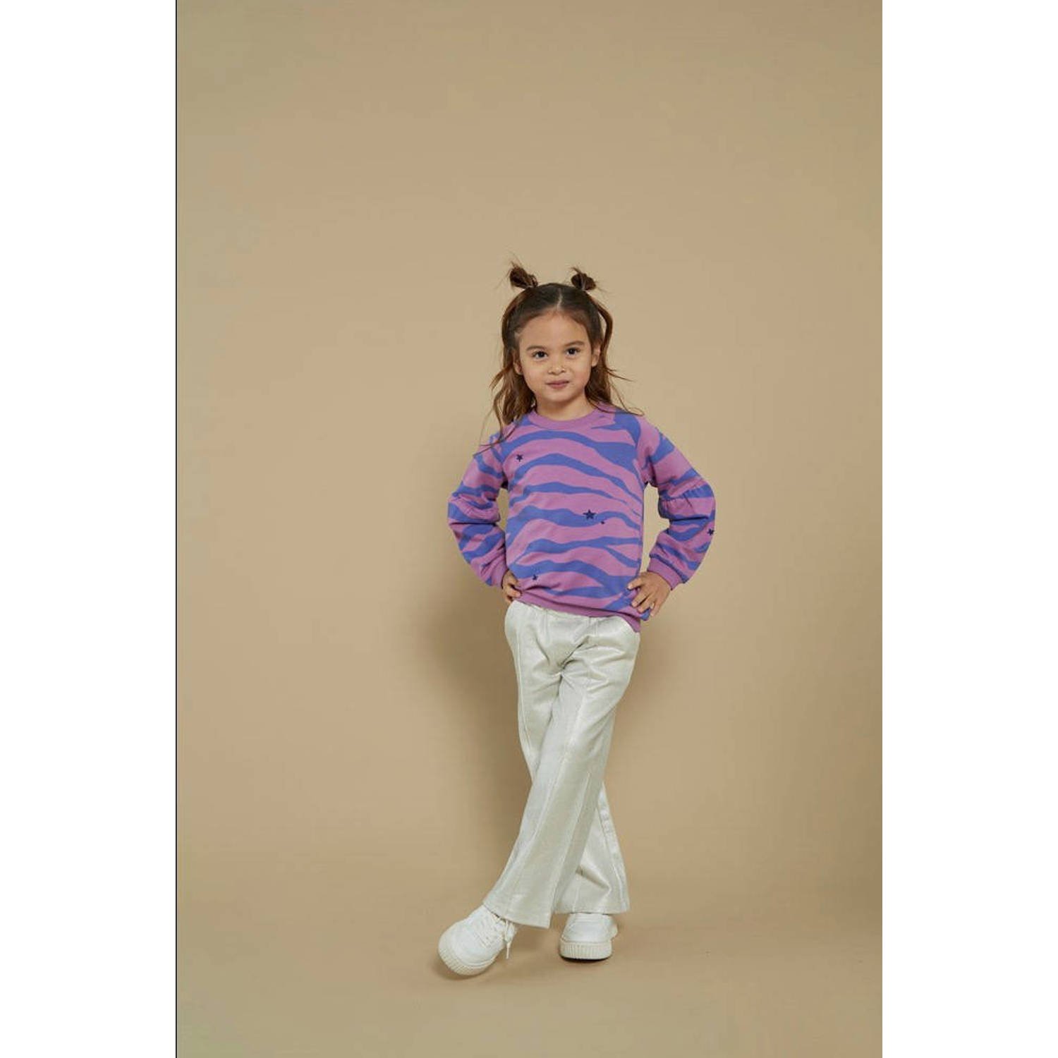 Jubel wide leg casual broek zilver