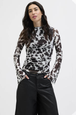 top ecru koeienprint
