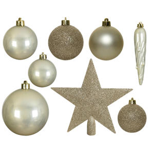 Kerstballen polystyreen parel - 33 stuks  (ø8 cm)