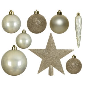 Kerstballen polystyreen parel - 33 stuks (ø8 cm)