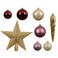 Decoris Kerstbal polystyreen assortie mix - 33 stuks  (ø8 cm)