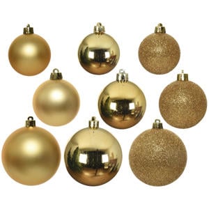 Kerstballen polystyreen shiny, matt, glitter mix (ø10 cm)