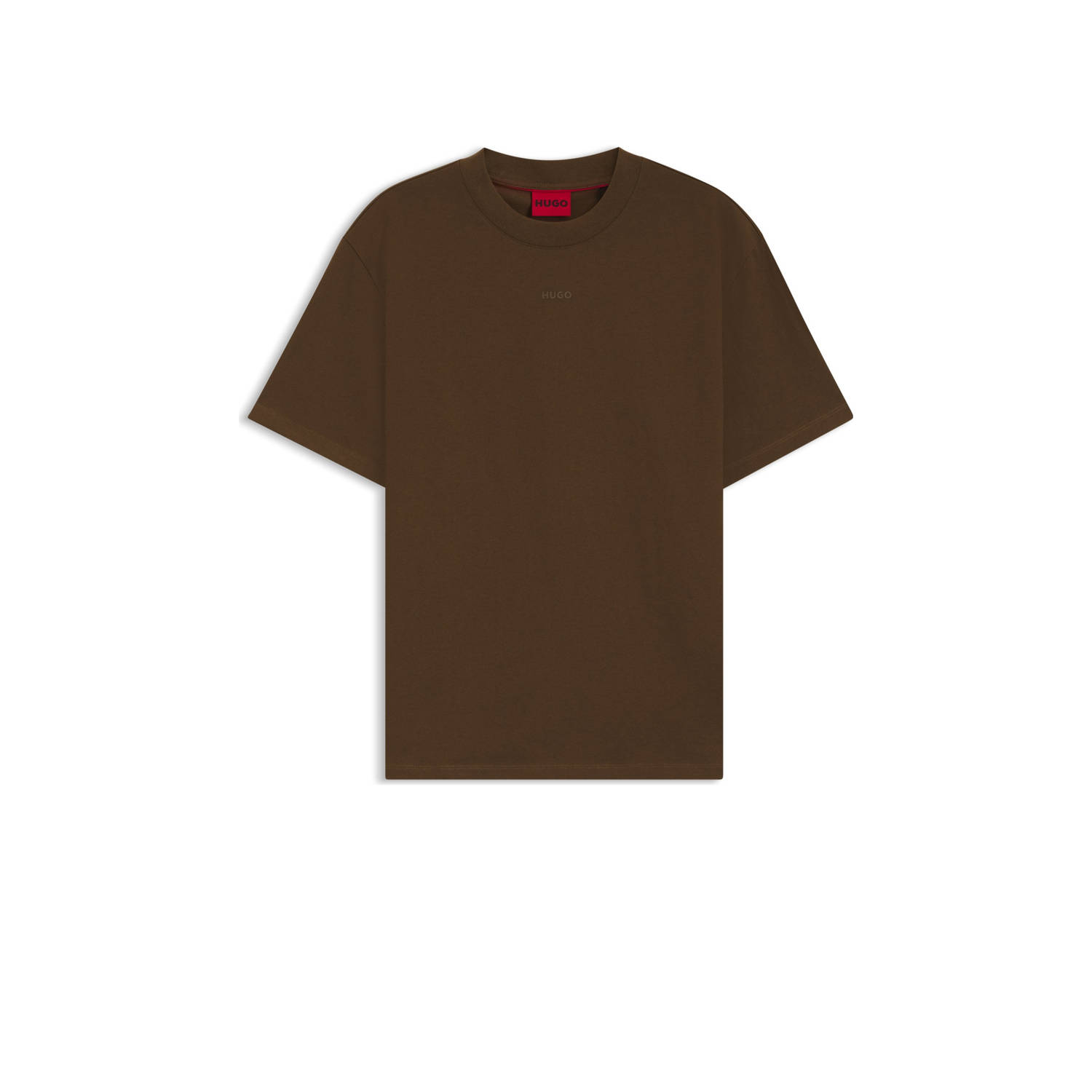 HUGO relaxed T-shirt DAPOLINO donkerbruin