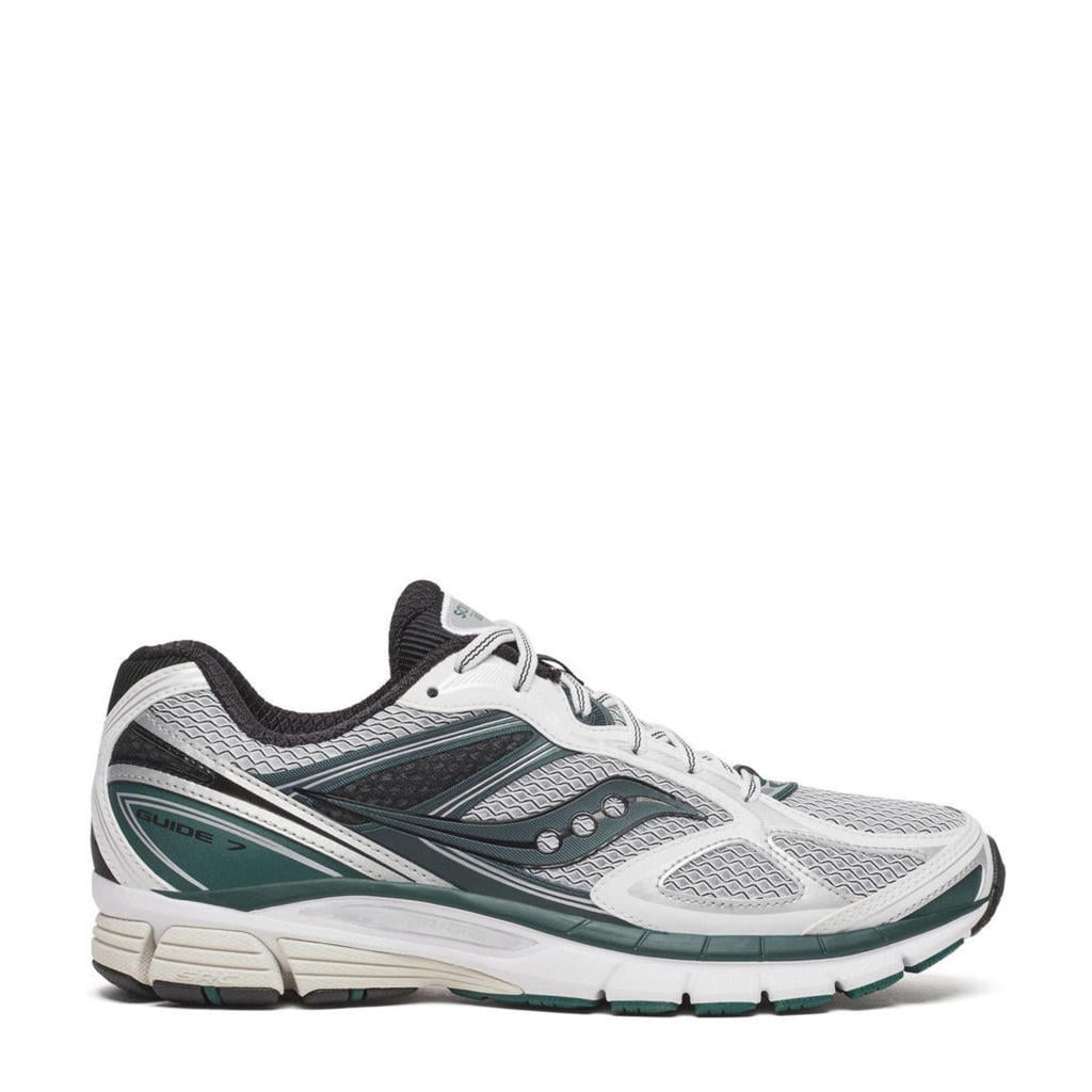 Groen en witte unisex Saucony Progrid Guide 7 sneakers van mesh-pu/voering: mesh/voetbed: eva met veters