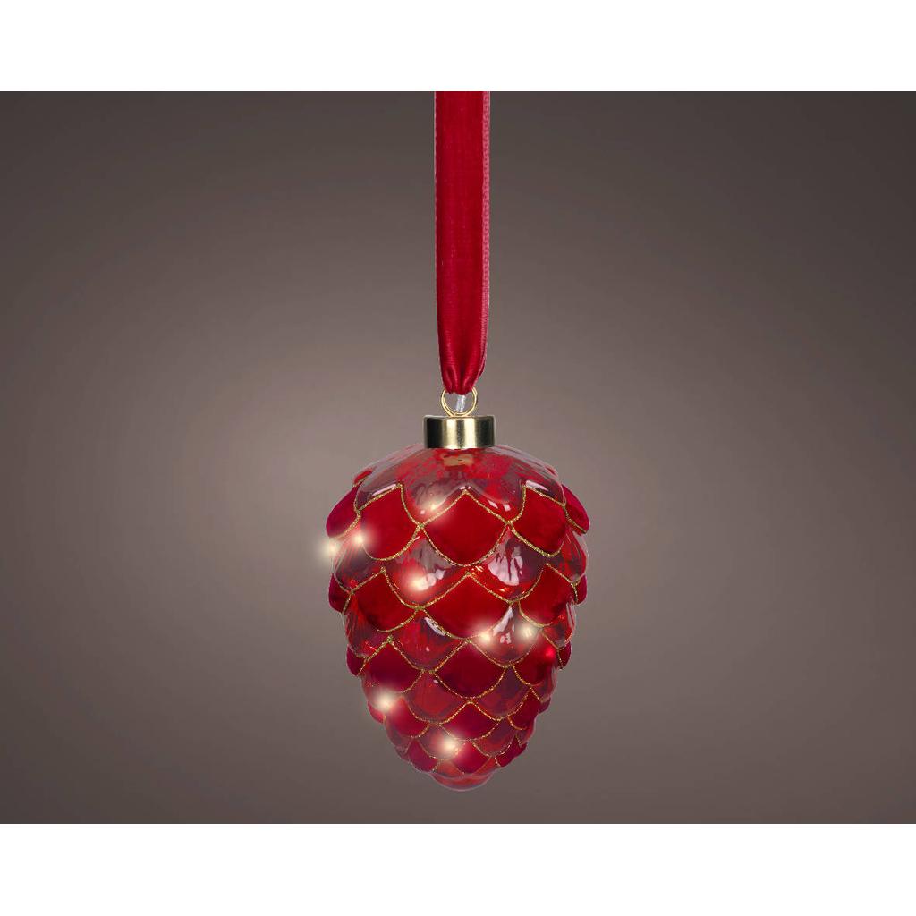 Lumineo micro LED dennenappel - binnen - warm wit