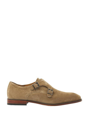 Madison suède gespschoenen taupe