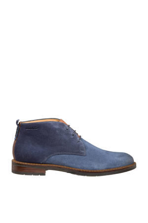 Boston suède veterschoenen blauw