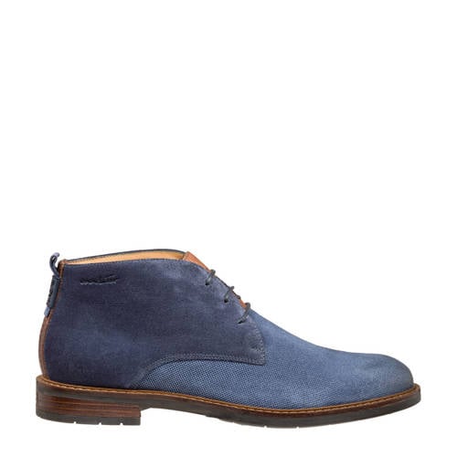 Van Lier Boston suède veterschoenen blauw afbeelding