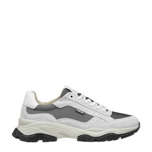 Raptor chunky suède sneakers wit/donkerblauw
