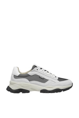 Raptor chunky suède sneakers wit/donkerblauw