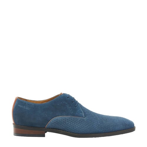 Van Lier Bregenz suède veterschoenen blauw afbeelding