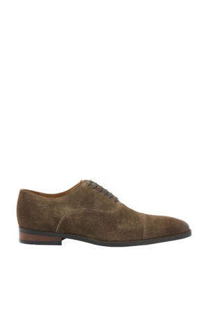 suède veterschoenen cognac