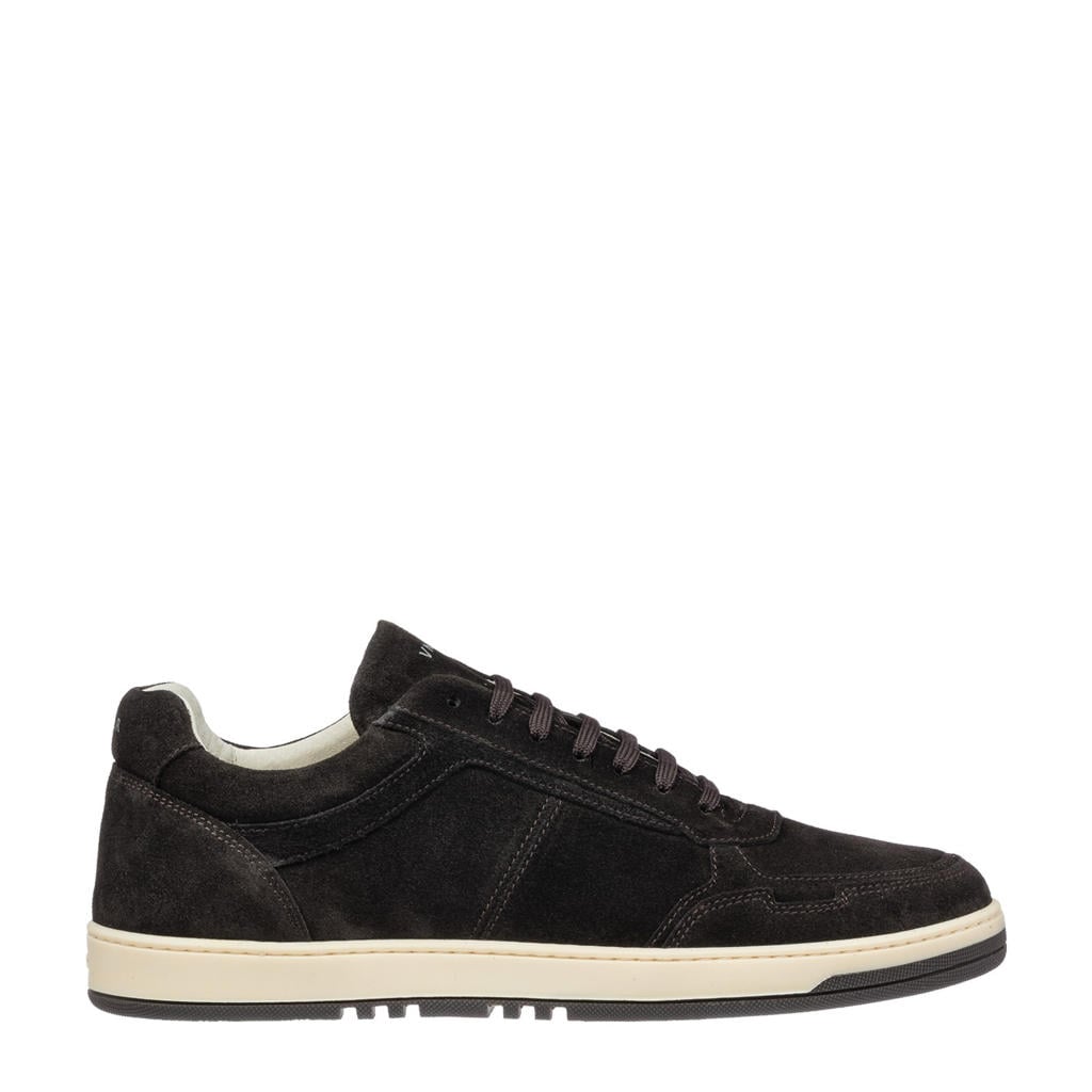 Donkerblauwe heren Van Lier Miami suède sneakers met veters