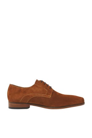 Rhodes suède veterschoenen cognac