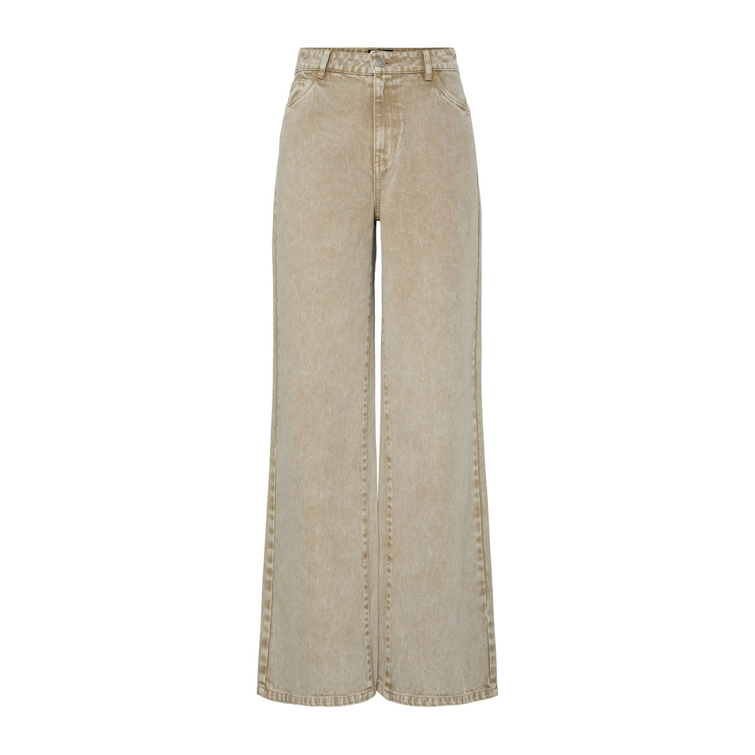 PIECES wide leg jeans beige