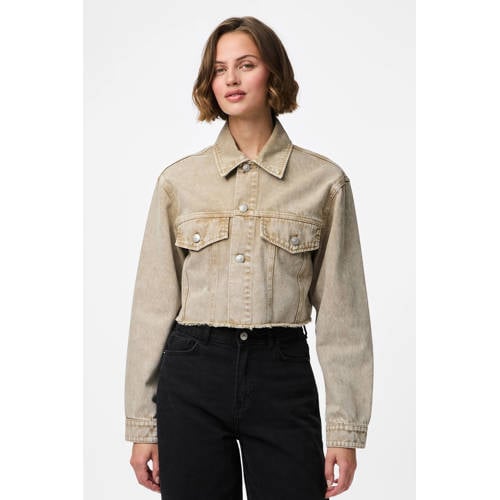 PIECES denim spijkerjas beige afbeelding