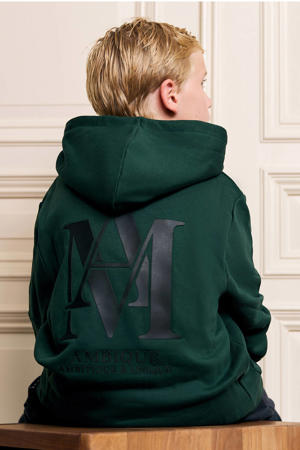 hoodie met backprint donkergroen
