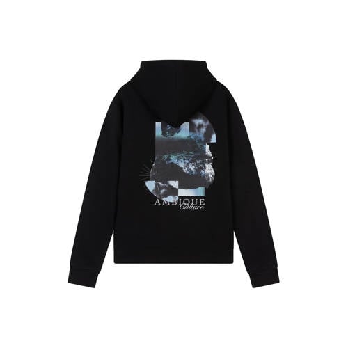 Ambique hoodie met backprint zwart afbeelding