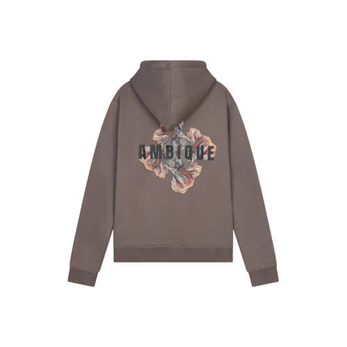 Ambique hoodie met backprint taupe afbeelding