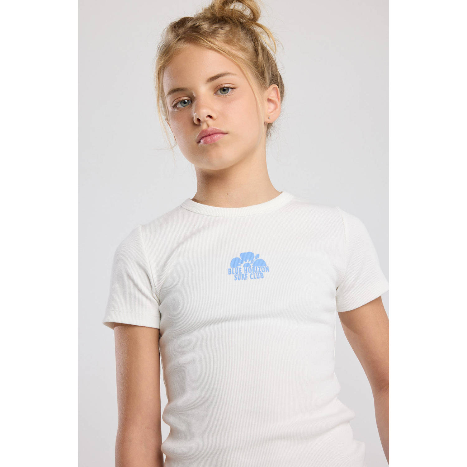 America Today T-shirt wit rib gebreid