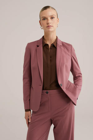 jersey getailleerde blazer oudroze
