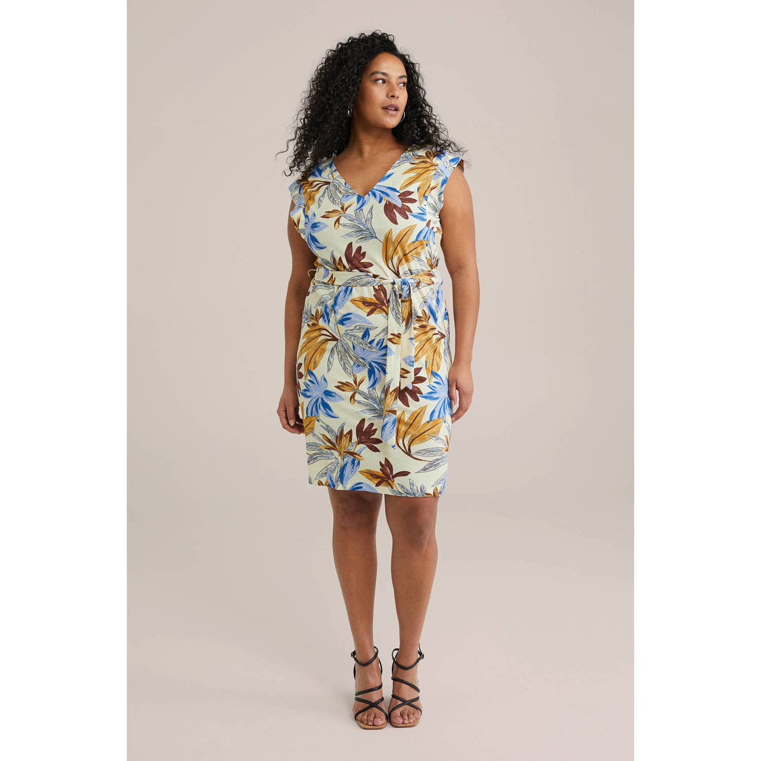 WE Fashion Curve zomerjurk multi
