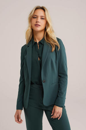 jersey getailleerde blazer donkergroen