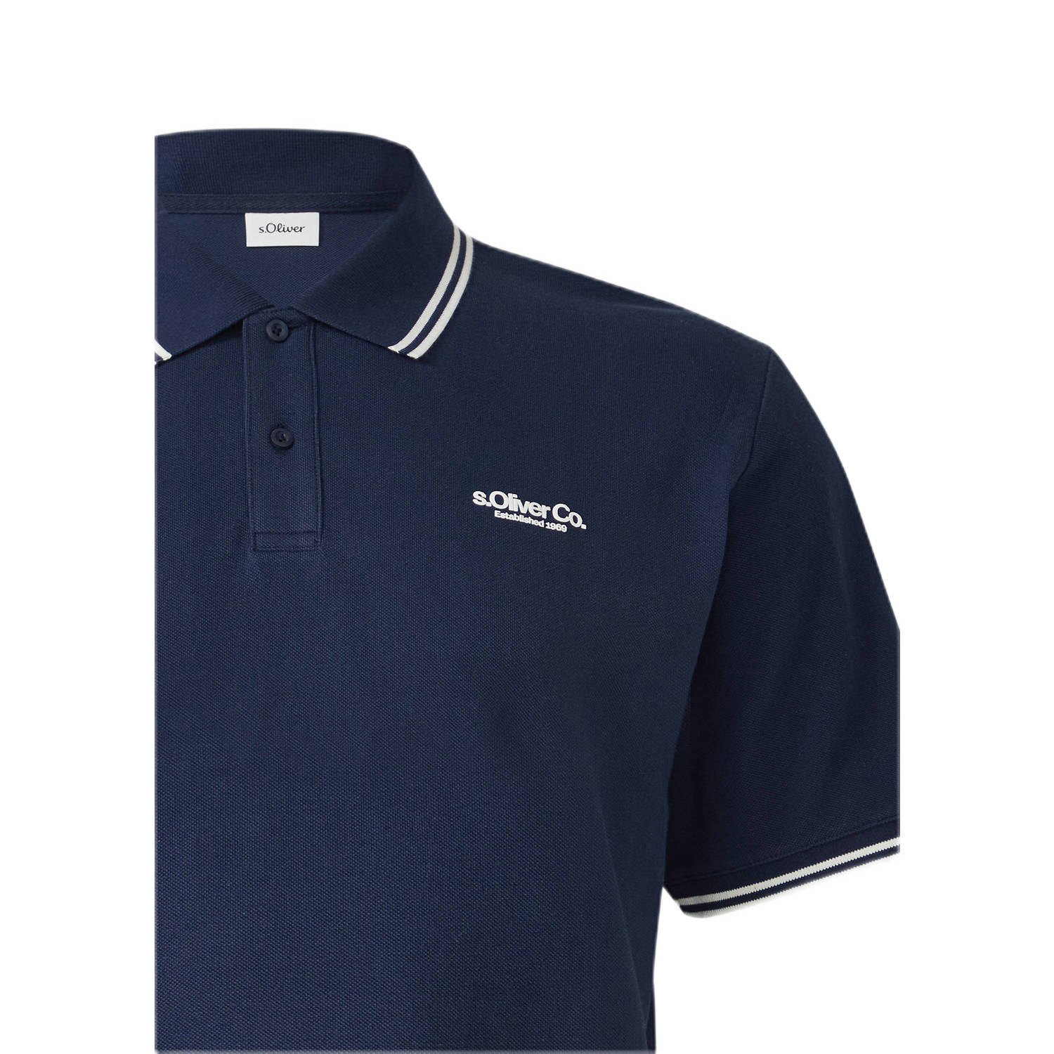 s.Oliver Big Size regular polo donkerblauw