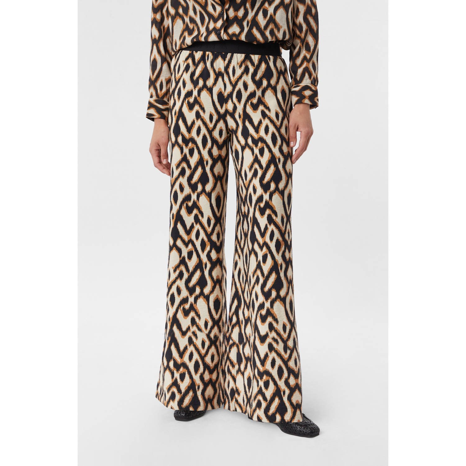 Comma Relaxed fit marlenebroek van viscosemix met een elastische band