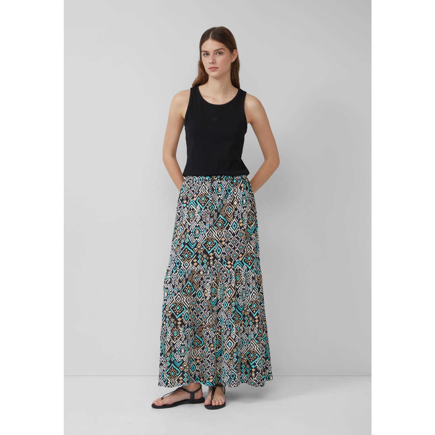 S.Oliver midi rok zwart