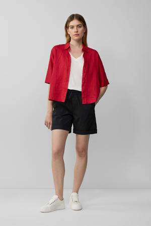 straight regular waist casual short zwart