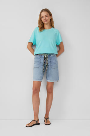 denim straight regular waist short medium blue denim