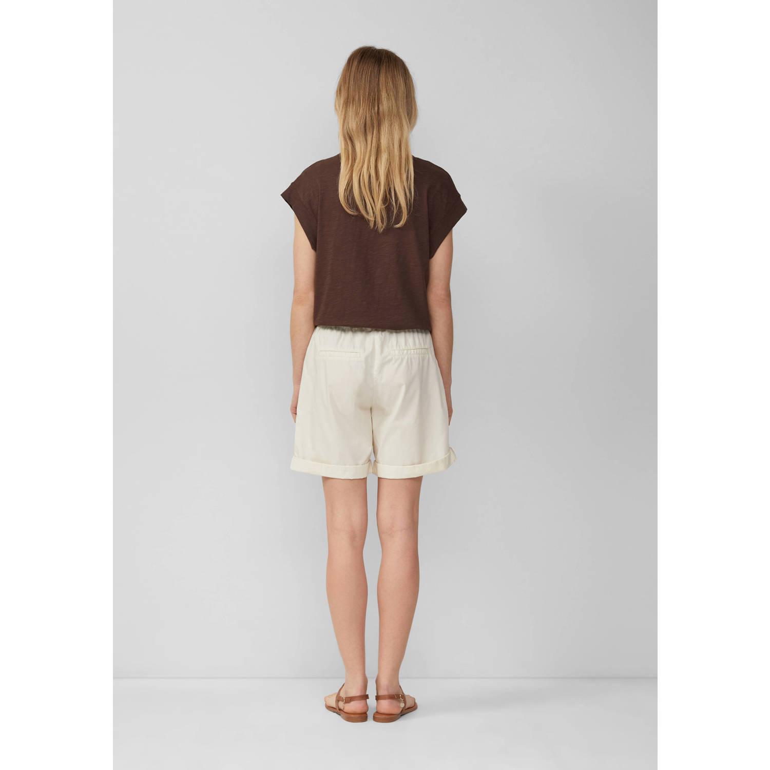 s.Oliver straight regular waist casual short ecru