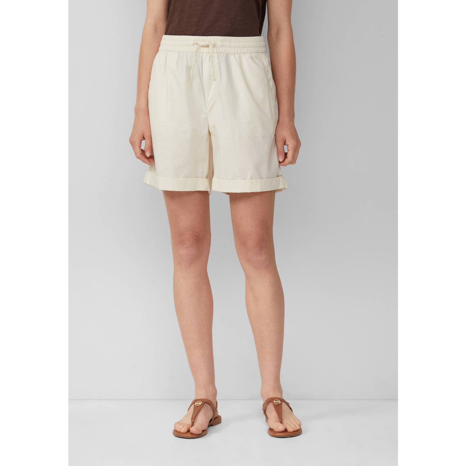 S.Oliver straight regular waist casual short ecru
