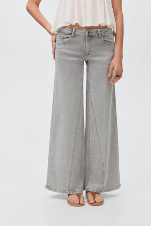 low waist wide leg jeans grey denim