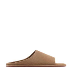   suède slippers camel