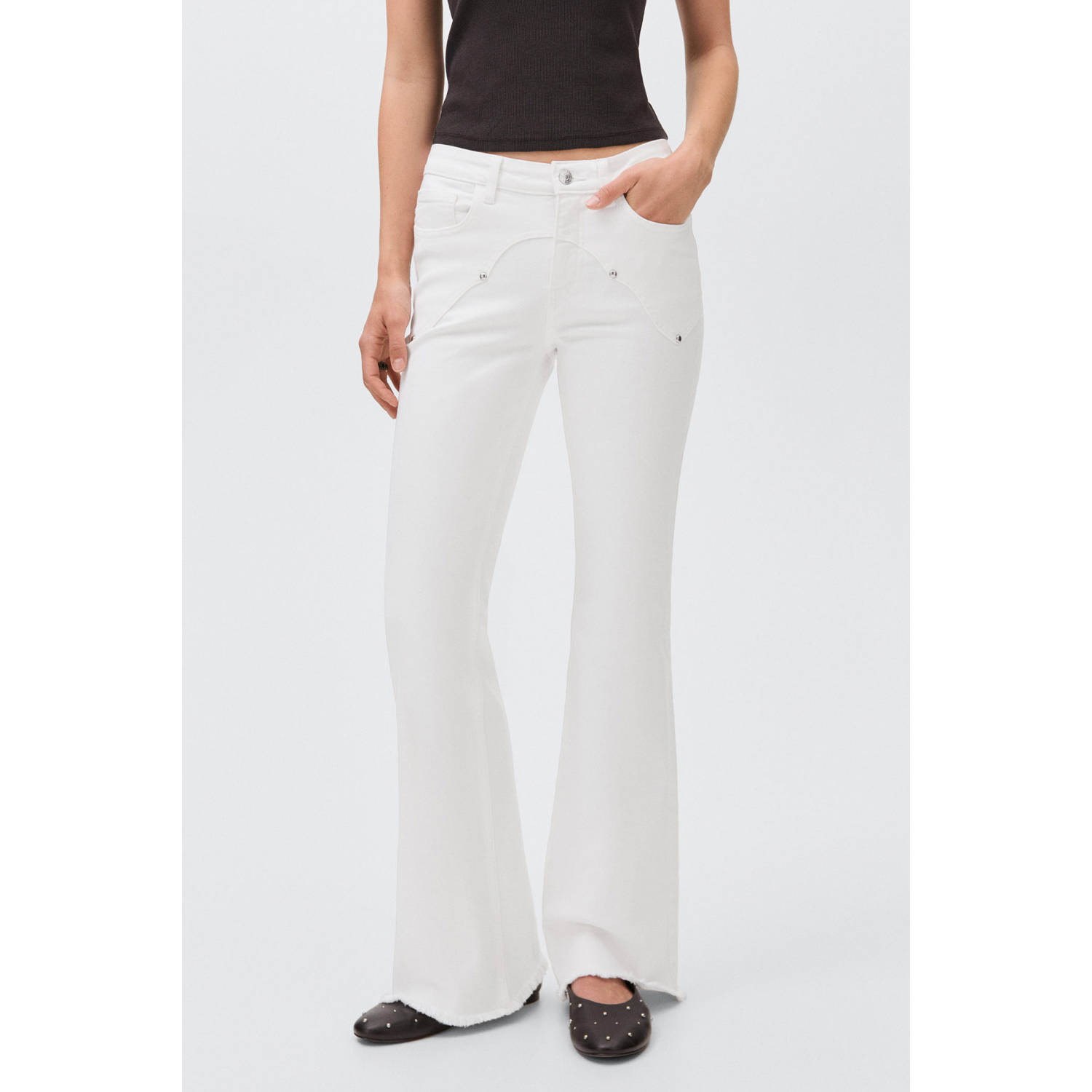 MANGO TEEN flared jeans wit