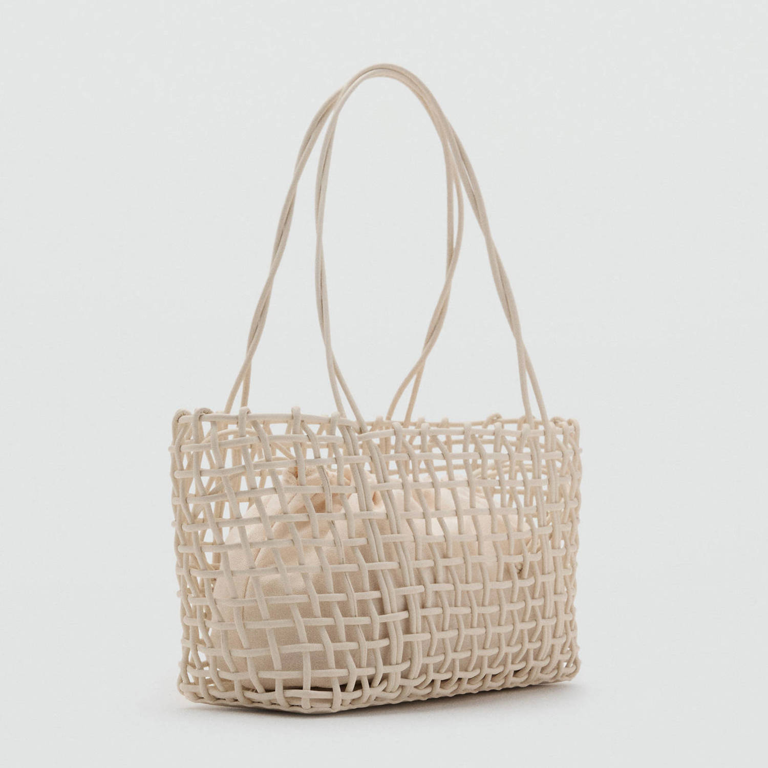 Mango schoudertas beige