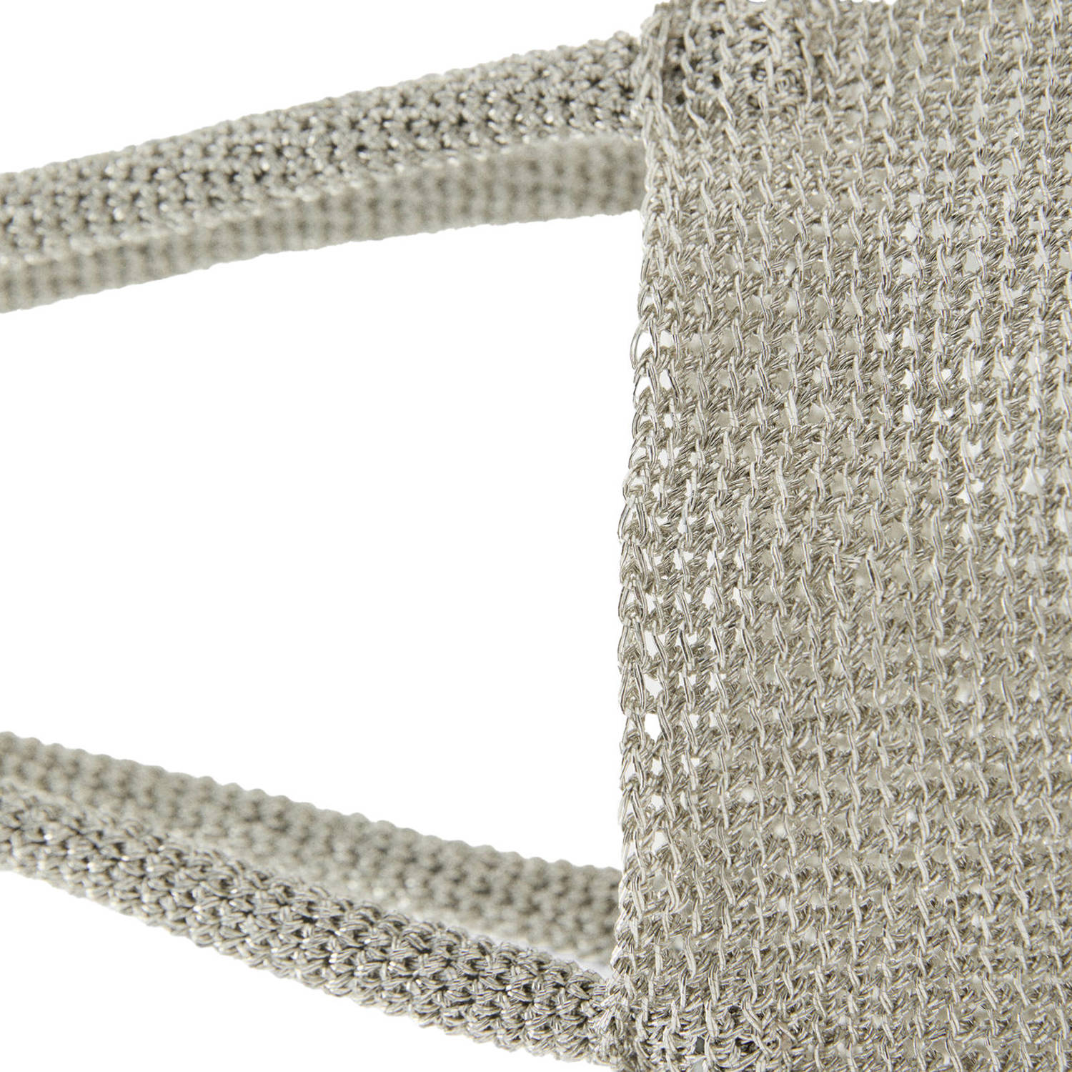 Mango mesh shopper zilverkleurig