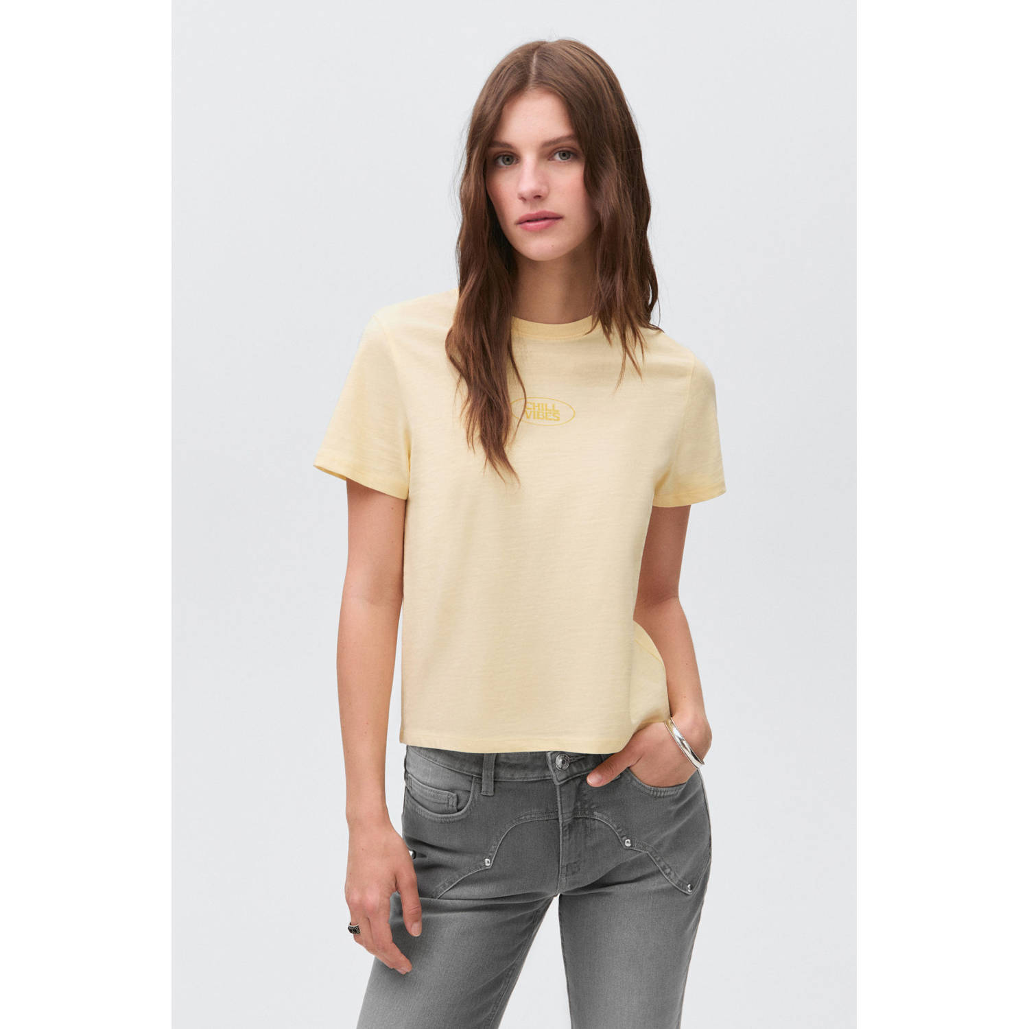 MANGO TEEN flared jeans grey denim