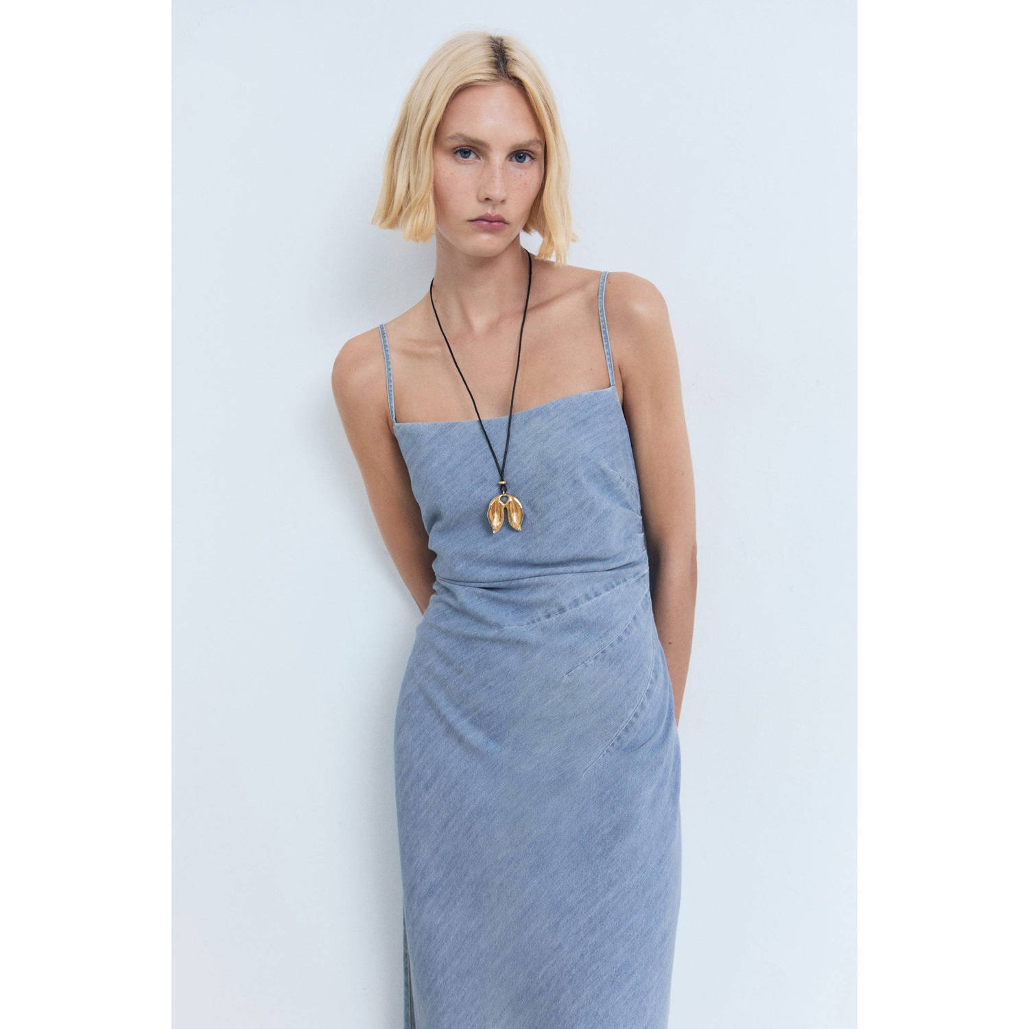 Mango zomerjurk blauw