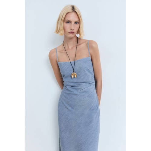 Mango zomerjurk bleached denim afbeelding