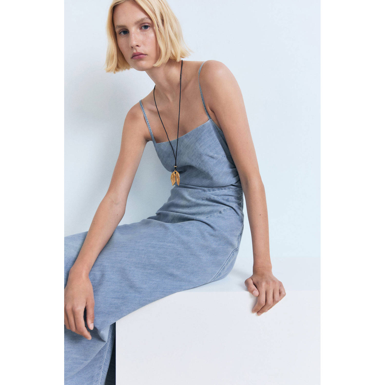 Mango zomerjurk blauw