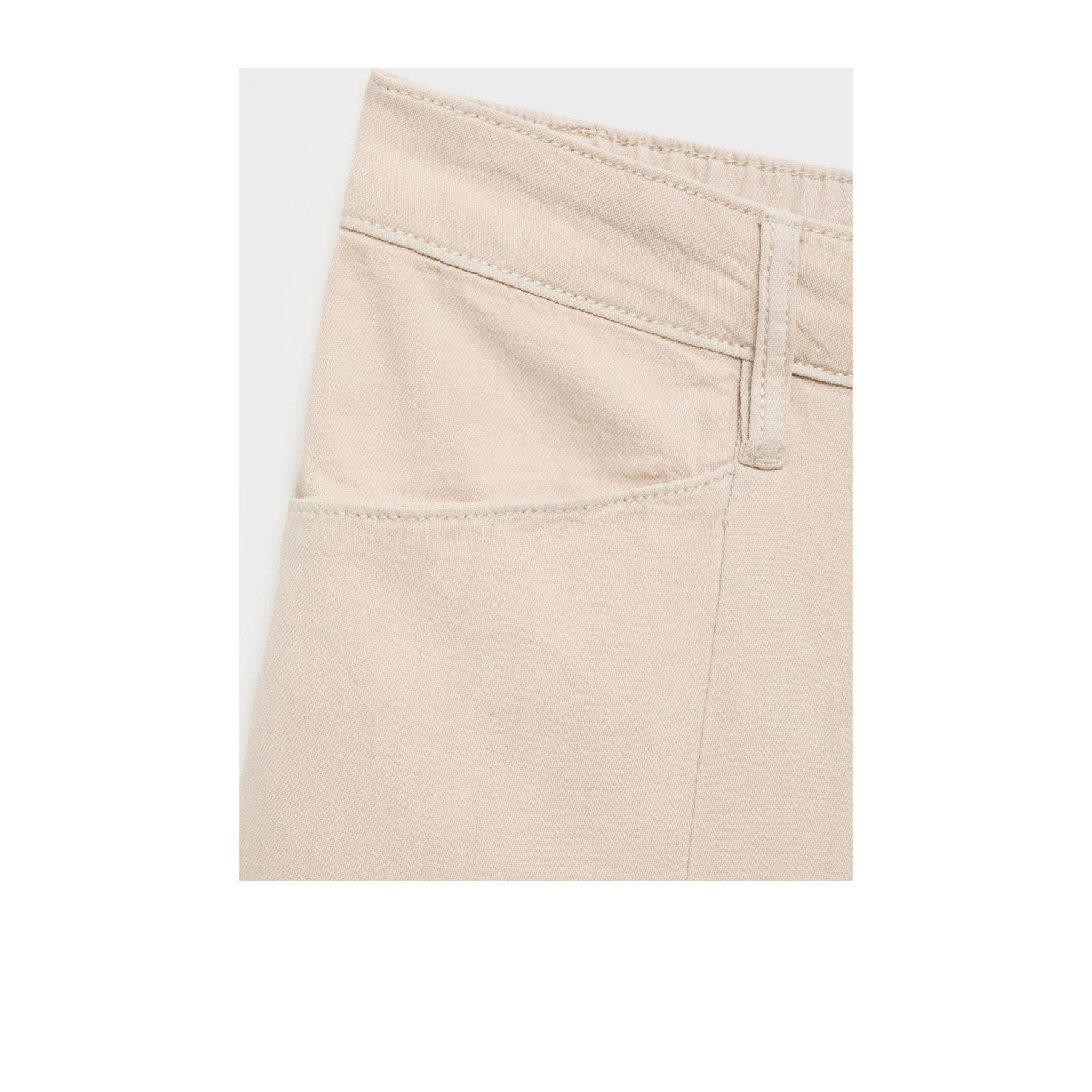 Mango wide leg regular waist broek beige