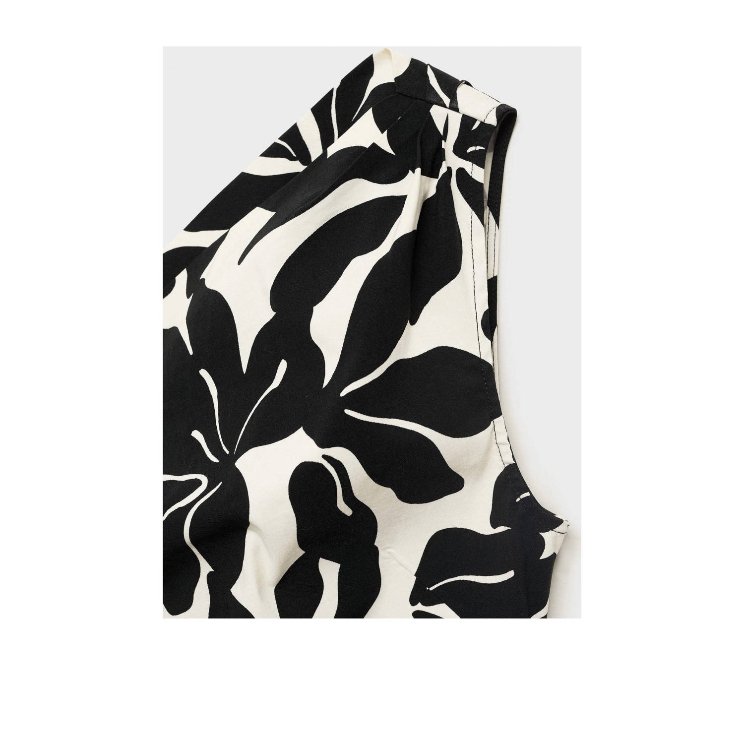 Mango one shoulder jurk zwart