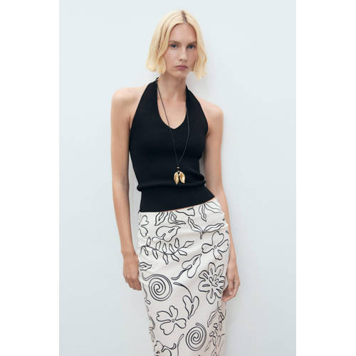 Mango midi rok ecru afbeelding